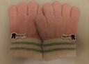 爱宝适婴儿手套秋冬保暖加绒宝宝拼色五指手套儿童分指手套 浅粉兔 2258 实拍图