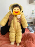 巴拉巴拉童装婴儿连体羽绒服轻薄羽绒服宝宝衣服2025冬装抱衣爬服男童女童 黄色雪人-白鸭绒 100 cm-充绒量53g 实拍图
