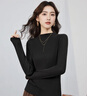 IEF/爱依服【DNA系列】2025秋季新款半高领韩系百搭女针织打底衫上衣 黑 S 实拍图