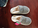 洁丽雅防水棉拖鞋男士秋冬季室内居家防滑保暖厚底踩屎感加绒全包棉鞋女 灰色【防水羽绒布，耐赃易清洗】 42-43 (适合41-42) 实拍图