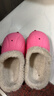 儿童棉拖鞋冬季加绒加厚可拆卸脚套防水防滑儿童男女可爱棉拖鞋 玫红【草莓熊】 34.5 内长20cm，尺码偏小 实拍图