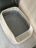 美卡升级款半封闭猫砂盆特大号踏板敞开式防外溅防臭猫厕所便盆银灰色 实拍图