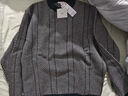 优衣库合作款男装女装柔软绵羊毛圆领针织衫长袖毛衣479841 08 深灰色 M 实拍图