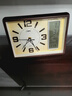 康巴丝（Compas）座钟客厅钟表台钟石英钟时钟现代日历温度床头钟3001 仿木 26cm 实拍图