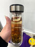 希诺（heenoor）玻璃杯男士双层隔热保温办公带过滤泡茶杯家用车载送老公喝水杯子 专柜款-6712本色-360ml 实拍图