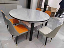 【京喜甄选】岩板餐桌椅组合简约轻奢折叠伸缩可变圆桌小户型饭桌 【黑+白框架】亮光雪山白-菠萝椅款 1.2米 单餐桌【12MM加厚岩板】 实拍图