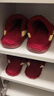 利达妮（TZLDN）【买一送一】结婚拖鞋女红色一对情侣新郎新娘新婚喜庆保暖棉拖鞋 新娘+新郎【心选蝴蝶结】 38-39 女+42-43男 实拍图