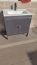 优莱可可落地式浴室柜陶瓷一体盆洗手盆柜组合卫生间洗脸盆洗漱台池太空铝 绅士灰落地大门70cm 实拍图
