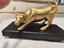 明恩铜牛摆件十二生肖牛华尔街牛摆件牛气冲天黄铜旺市牛乔迁开业礼物 约13CM长 黄铜旺市牛(可刻字底座+五帝钱) 实拍图