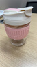 乐扣乐扣（LOCK&LOCK）咖啡杯耐热玻璃水杯子男女学生便携式双饮吸管杯随手杯350ML粉色 实拍图
