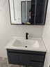恋派浴室柜 陶瓷一体盆卫生间洗脸盆柜组合悬挂式洗漱台智能洗手盆柜 智能镜柜】珠光灰【促销中】80cm 实拍图