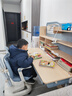读书郎儿童学习书桌椅套装可升降中小学生桌椅子写字家用课桌香草蓝T12 1.2米楹木桌+四层容量+追背椅 蓝 实拍图