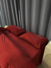 雅鹿刺绣牛奶绒四件套珊瑚绒被套床单单双人学生宿舍被罩床笠床上用品 轻羽-中国红【暖绒温眠】 1.8m 床单款 四件套-被套200*230cm 实拍图