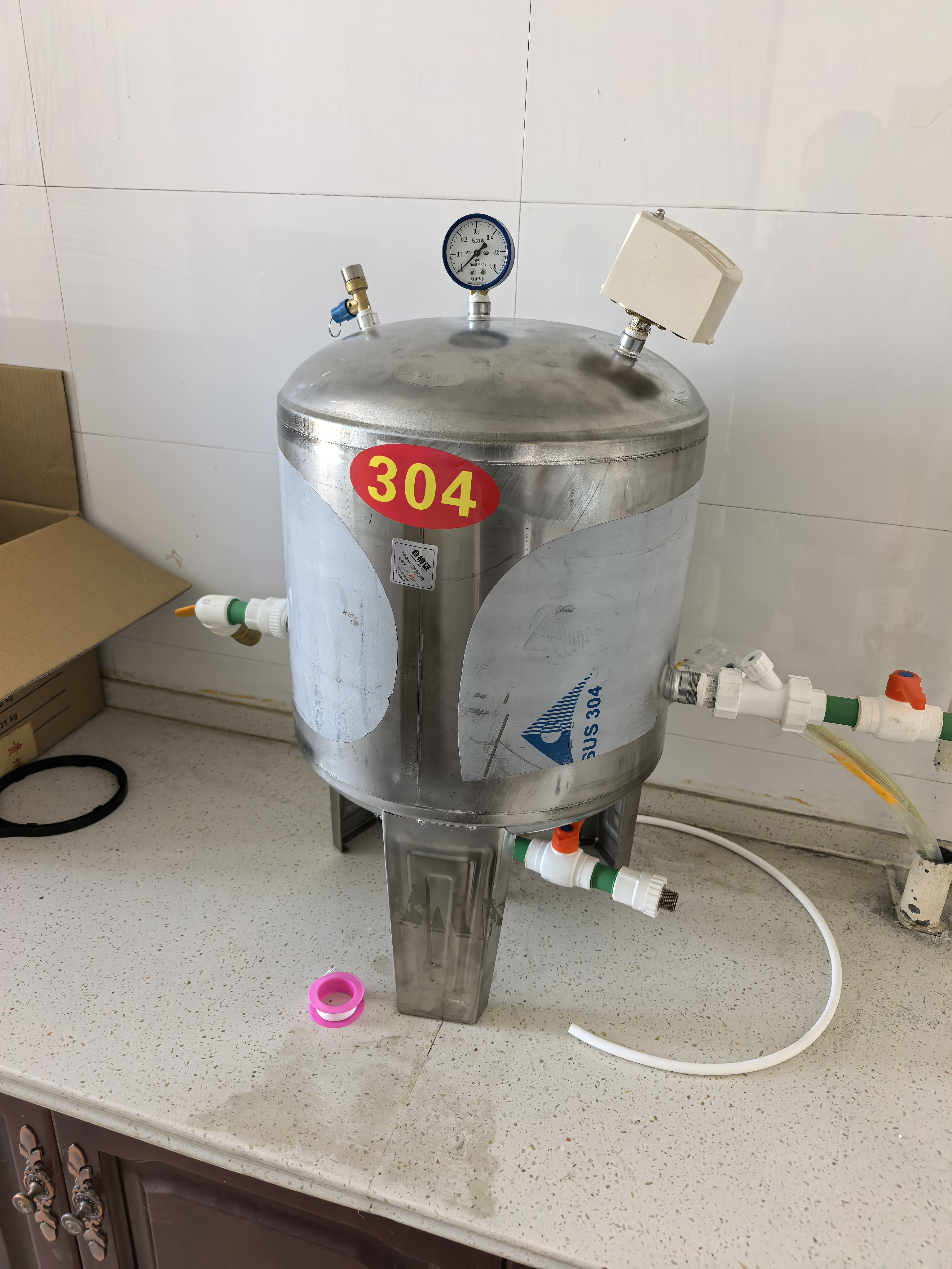 诺兰德304不锈钢压力罐储水罐家用全自动无塔供水器农村自来水增压水塔 60升1.5厚宽40-高65 实拍图