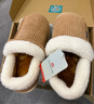 牧童儿童棉拖鞋男冬加绒保暖家居鞋室内软底亲子包跟棉鞋女 栗子棕230 实拍图