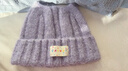 CACUSS帽子女冬季加厚保暖毛线帽可爱猫耳朵针织帽防寒套头帽 紫色 实拍图