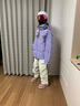 AWKA单板滑雪服女男款防水防风防寒专业加厚保暖美式外套上衣冬季 浅藤紫  WT132 S 实拍图