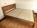 沃尔福 【现货闪发】床 橡胶木实木床简约单人床卧室家具北欧主卧双人床 浅咖色+5cm椰棕床垫 1800mm*2000mm 实拍图