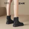 ZHR则则雪地靴女2026冬新款加绒加厚马丁靴女防水棉鞋洋气小短靴 黑色38 实拍图