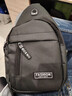 运动跑步包男休闲斜挎包手机包防泼水健身包女单肩包 黑色 实拍图