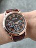 正品男士手表高档休闲石英表简约气质男表皮带高颜值罗马时尚腕表 咖啡色指挥官款 实拍图