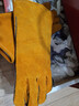 胜丽（SHENGLI） 焊工手套牛皮焊接加长手套防烫耐磨劳保电焊手套 黄色 GHN015 1副 实拍图