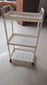 小推车置物架落地卫生间多层厨房移动零食蔬菜卧室床头收纳储物架 【三层】白色带4轮 【活动中】 实拍图