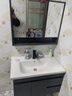 恋派浴室柜 陶瓷一体盆卫生间洗脸盆柜组合悬挂式洗漱台智能洗手盆柜 普通镜柜】珠光灰+陶瓷盆 80cm 实拍图
