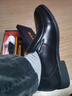 老人头皮鞋男冬季男士商务正装鞋透气真皮男鞋舒适皮鞋内增高款男鞋 四季款-平跟-黑色 40 实拍图