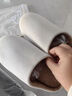 DMPD日式四季静音拖鞋女软底家用待客办公室棉拖家居室内地板男士冬季 米白 25 cm M码（适合38-39） 实拍图
