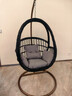 吊篮藤椅家用摇篮椅室内阳台吊椅庭院鸟巢掉吊兰双人秋千懒人吊床 【单人款】典雅黑麻花椅+坐垫 实拍图