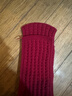 百搭韩版针织毛线红色围巾女2024圣诞冬季高级感新年礼物情侣围脖 针织围巾-酒红色-1个装-保暖 1 实拍图