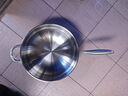 304不锈钢炒锅0涂层不粘锅燃气灶电磁炉炒锅 【特厚五层钢】304不锈钢炒锅-无盖 36cm 实拍图
