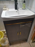 优莱可可落地式浴室柜陶瓷一体盆洗手盆柜组合卫生间洗脸盆洗漱台池太空铝 绅士灰落地大门加镜子50cm 实拍图