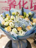 艾斯维娜鲜花速递向日葵混搭花束生日礼物全国同城配送 蓝绣球玫瑰韩式混搭花束 实拍图