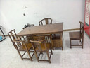明琅新中式实木大板茶桌椅组合一桌五椅家用功夫茶几办公室泡茶台套装 1.6米日进斗金+1围椅+4月牙椅【石盘款】 实拍图