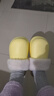 朴西冬季防水可拆卸棉拖鞋女士保暖室内厚底防滑可外穿 香蕉黄 36-37 实拍图