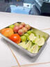 CAMTE保鲜盒带盖食品级不锈钢盘长方形冰箱储物收纳盒水果饺子密封盒子 带盖【25*20*6cm】三个装 实拍图