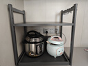 志高厨房微波炉置物架台面电饭煲支架烤箱收纳架子家用多层灶台储物架 【导轨抽拉】长58cm+8挂钩|枪灰 实拍图