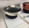 三禾微纳无涂层不粘炒锅不锈钢炒菜锅无油烟含钛锅具32cm雾月白配钢铲 实拍图