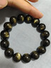 石玥珠宝收藏级14mm金猫眼天然黑曜石手串本命年转运珠水晶手链男女士款 实拍图