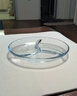 菲内克斯 钢化玻璃三分隔水果盘微波炉多功能圆形分格菜盘备菜饺子餐盘 9英寸单只装 实拍图