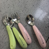 babycare婴儿勺子儿童餐具叉勺宝宝吃饭勺子不锈钢刮泥勺果泥勺 欧泊粉 实拍图