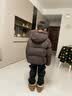 坦博尔羽绒服男童女童短款可脱卸帽秋冬保暖厚外套TC5530313D浓咖色 140 实拍图
