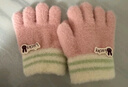 爱宝适婴儿手套秋冬保暖加绒宝宝拼色五指手套儿童分指手套 浅粉兔 2258 实拍图