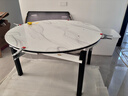 田园驿站轻奢微晶石餐桌椅组合实木岩板大理石餐桌家用伸缩折叠圆吃饭桌子 黑+白【微晶石】 1.35m  单桌 实拍图