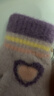 牧萌儿童手套秋冬季男女童保暖全指手套宝宝小学生女孩针织手套 紫色 实拍图