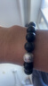 金石灵天然黑曜石手串银曜石足银六字真言水晶手链本命年送男女生日礼物 实拍图