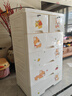 纳份爱加大加厚卡通抽屉式收纳柜婴儿童衣柜塑料储物柜玩具整理柜五斗柜 60面宽绅士柯基（加厚顶层带锁） 五层 实拍图