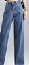 真维斯（Jeanswest）牛仔裤女2025秋季高腰阔腿裤垂感时尚宽松女士长裤子女深蓝色L 实拍图